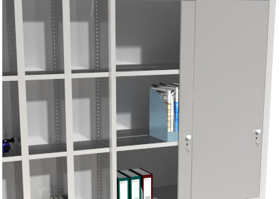 металлические стеллажи с раздвижными дверями